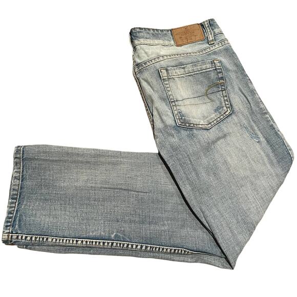 American Eagle Hipster Distressed Boot cut Jeans Size 12 - Picture 1 of 8